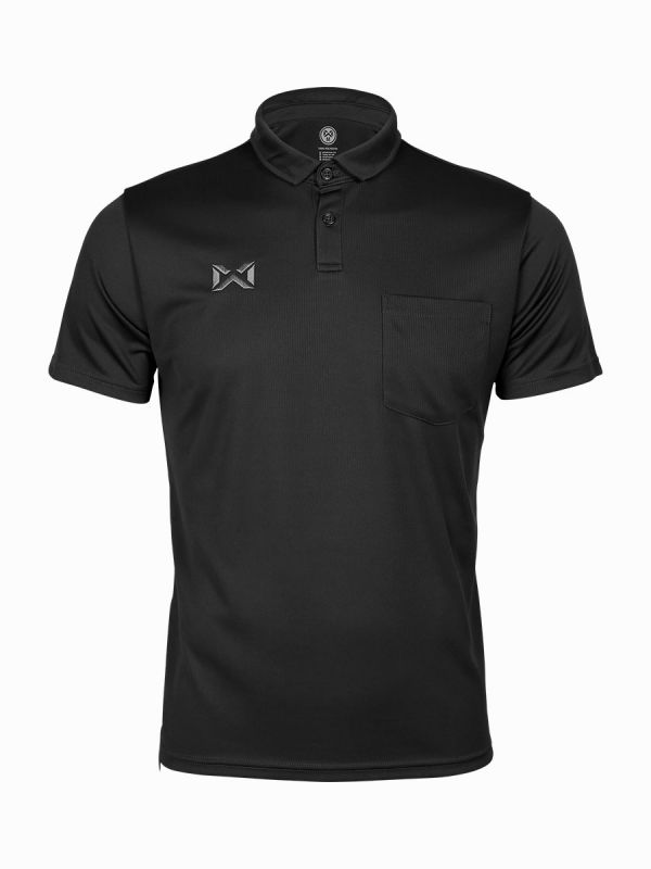 WARRIX (วอริกซ์) WA-221PLACL30 ลิขสิทธิ์แท้ เสื้อโปโล PIQUE PLUS แบบมีกระเป๋า สีดำ
