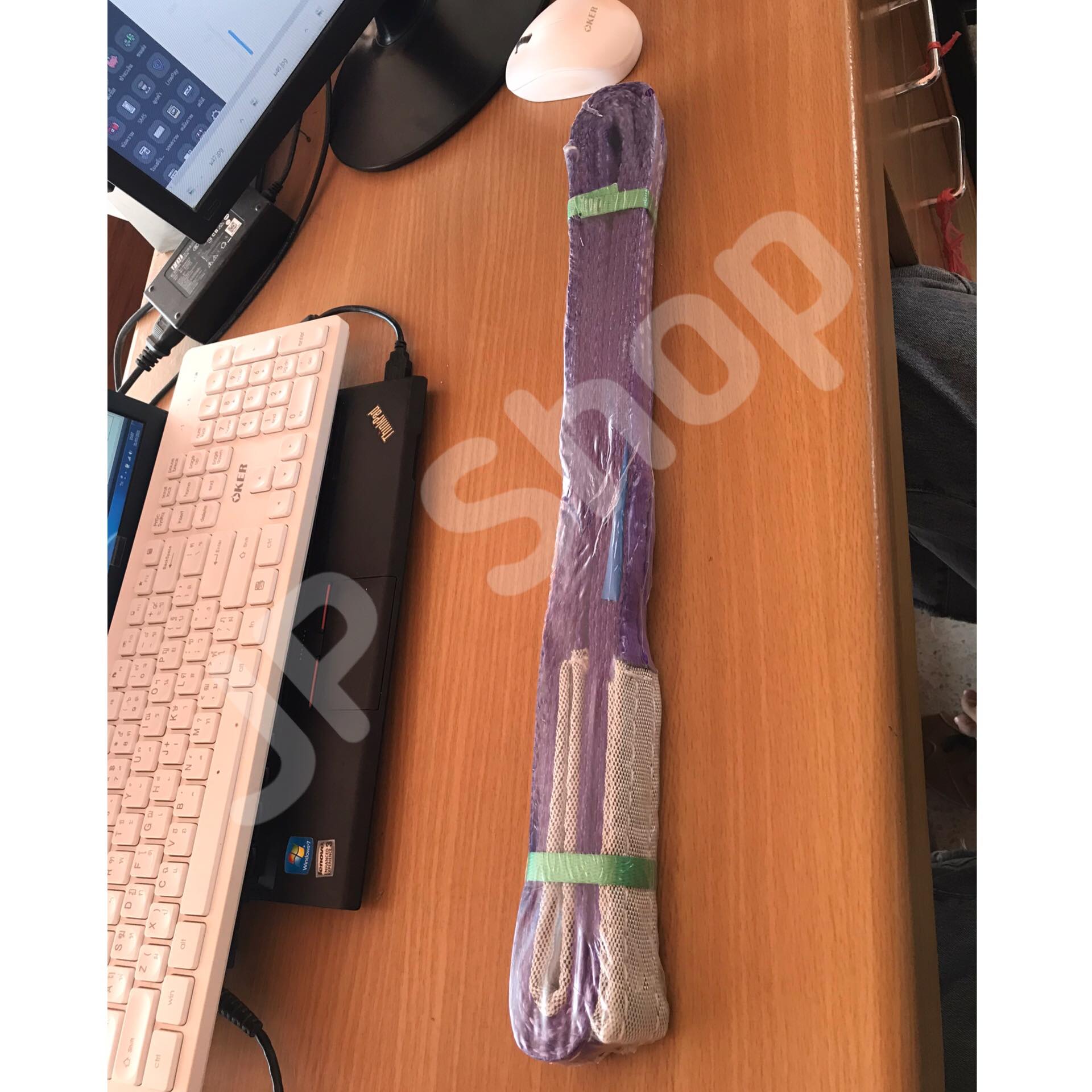 สายพานยกของขนาด 3 เมตร สีม่วง หนา ทนทาน แข็งแรง สายสลิง ยกรถเครน สายยกของ อุปกรณ์ยกของหนักสลิงแบนแขวน สายลาก กว้าง 1 นิ้ว ยาว 3 เมตร ยกได้ 1 ตัน #002600