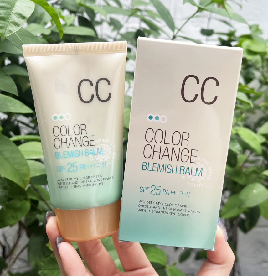 Welcos Color Change Blemish Balm SPF25 PA++ 50ml. เบสเขียว เปลี่ยนสีได้