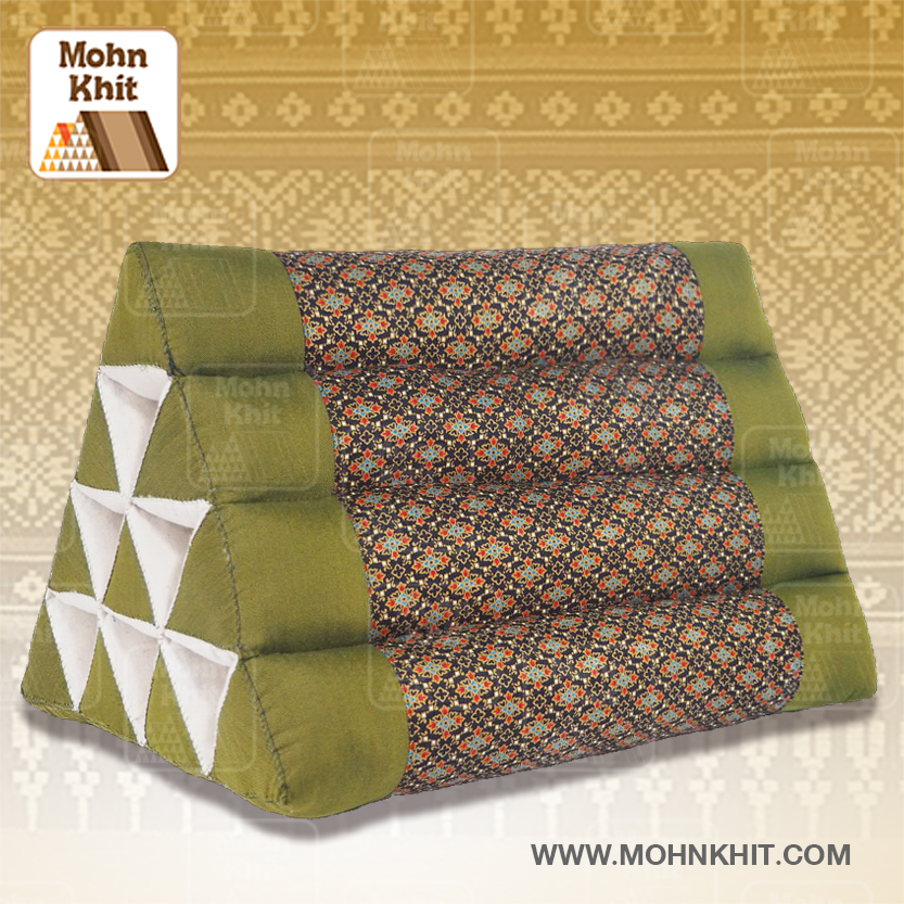 หมอนสามเหลี่ยม10ช่อง 50x28x30Cm.Decorate design Triangle kapok Traditional Floor Cushions 10 holes.
