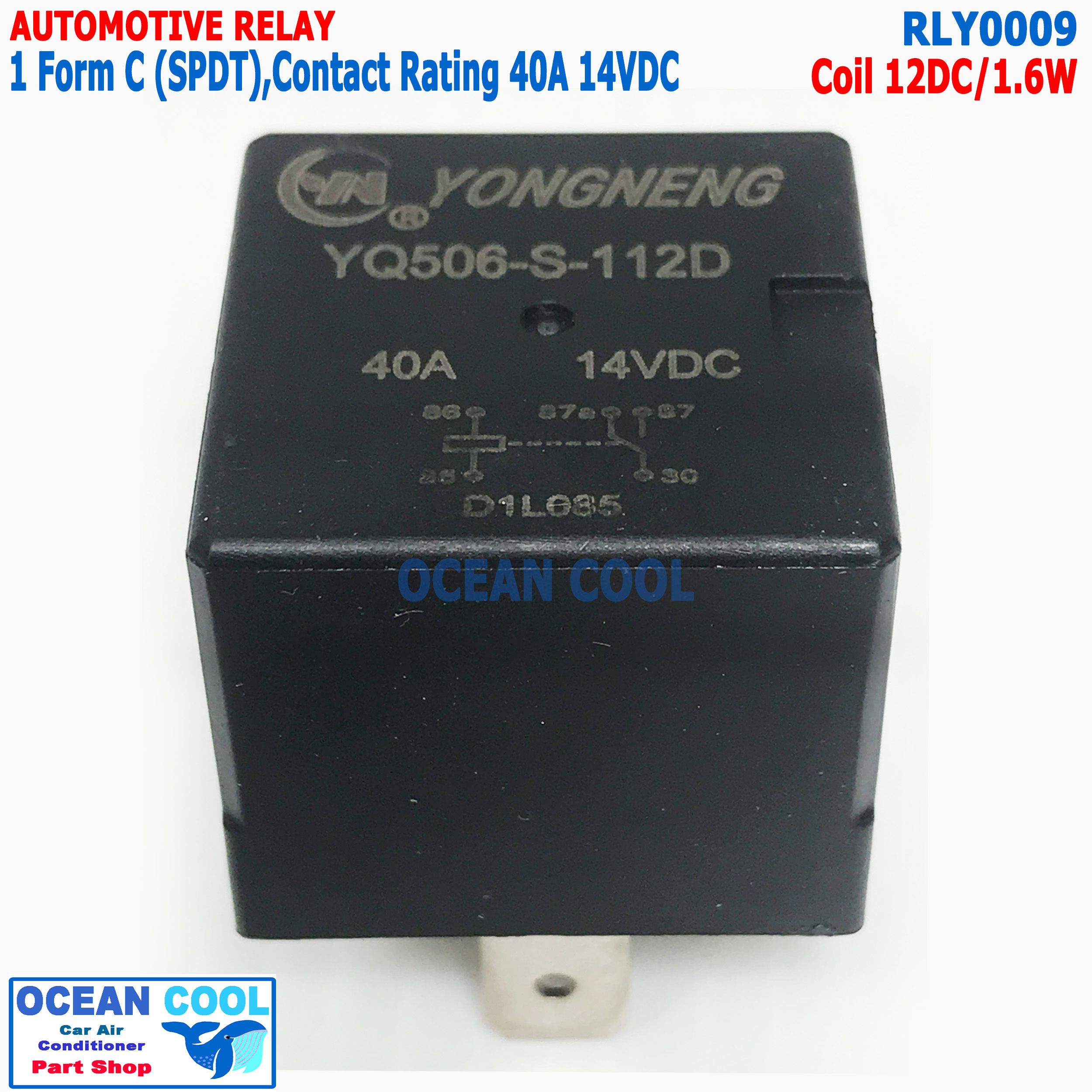 รีเลย์ 5ขา 12v 40A ทนกระเเสสูง RLY0009 รีเลย์ สำหรับ รถยนต์โดยเฉพาะ AUTOMOTIVE RELAY SPST (1 Form c) YQ506-S-112DM Non-Latching Type