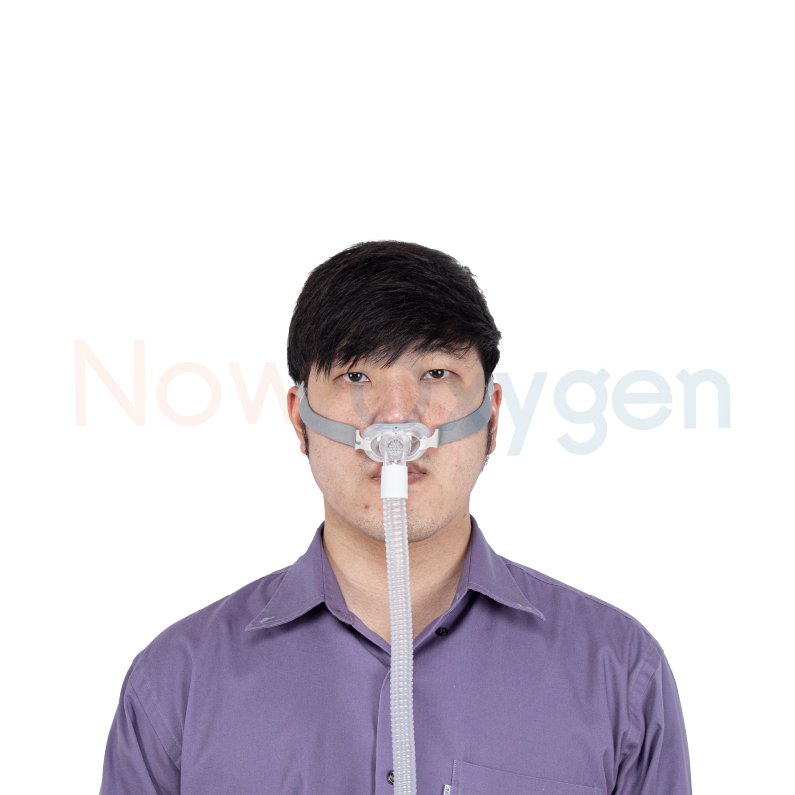 หน้ากากชนิดสอดจมูกสำหรับเครื่อง CPAP Bipap (Nasal Pillow Mask YP-01)