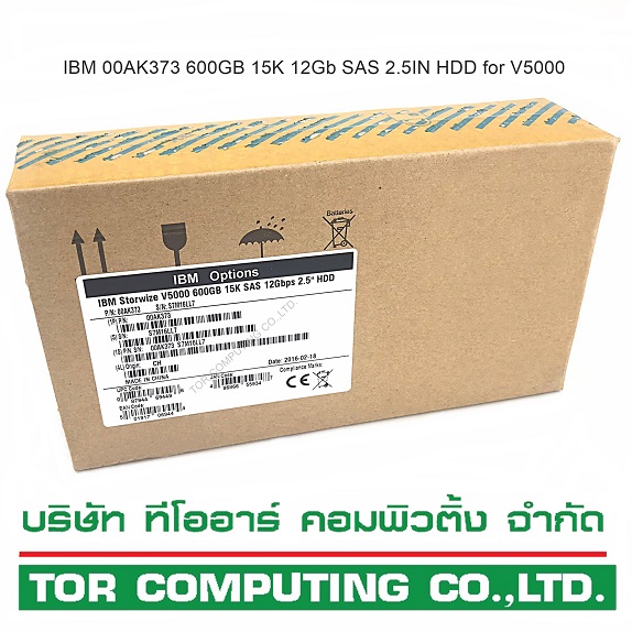 NEW, IBM 00NC647 00AK373 2078-AC52 [TorCompTH Thailand - ขาย จำหน่าย ราคา] IBM 600GB 15K 12Gb SAS 2.5IN HDD for IBM 2078-24C V5000 Gen1