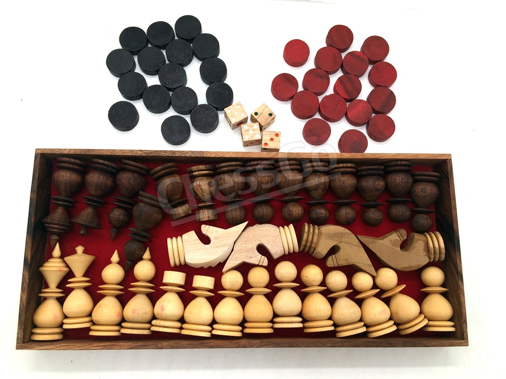 หมากรุกฝรั่งไม้พับ chess 3in1