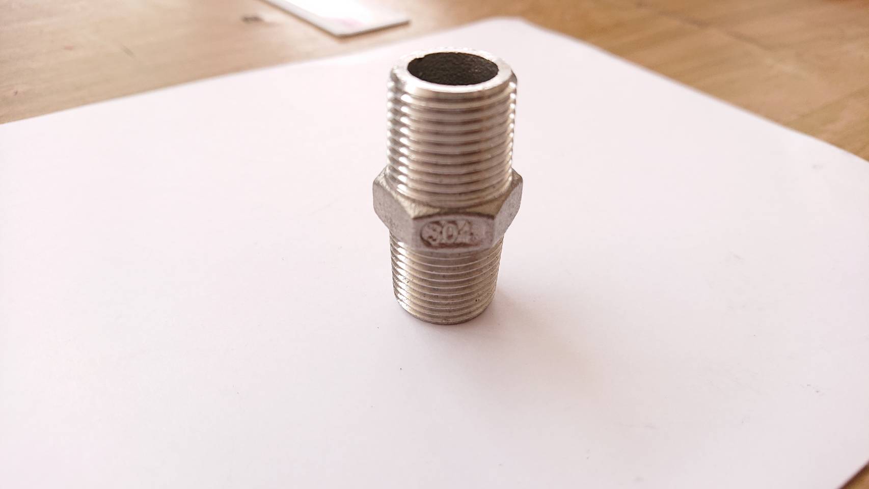 ข้อต่อนิปเปิ้ล สแตนเลส304 ขนาด 3 หุน นิปเปิ้ล3/8นิ้ว #6000194