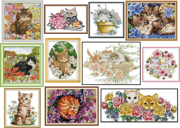 Cat in the Flowers (ไม่พิมพ์/พิมพ์ลาย)