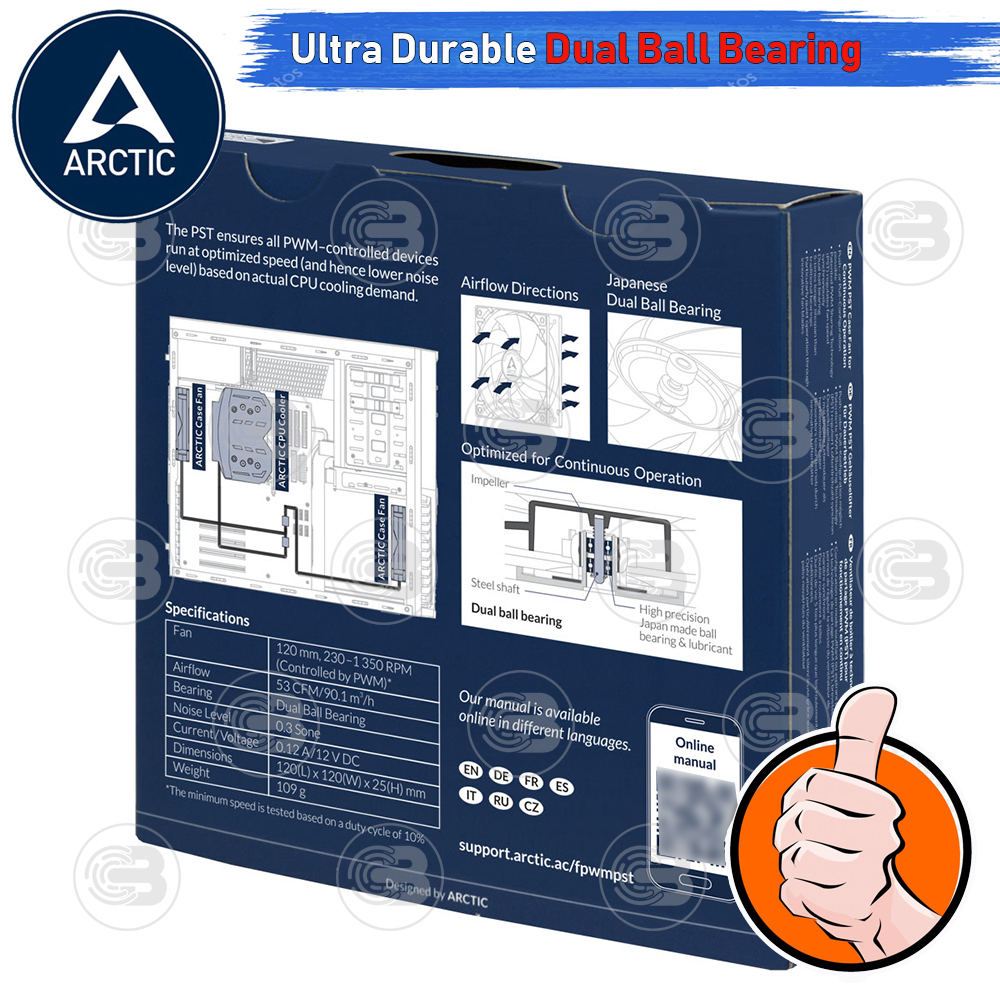 [CoolBlasterThai] ARCTIC F12 PWM PST CO (size 120 mm.) PC Fan Case ประกัน 10 ปี
