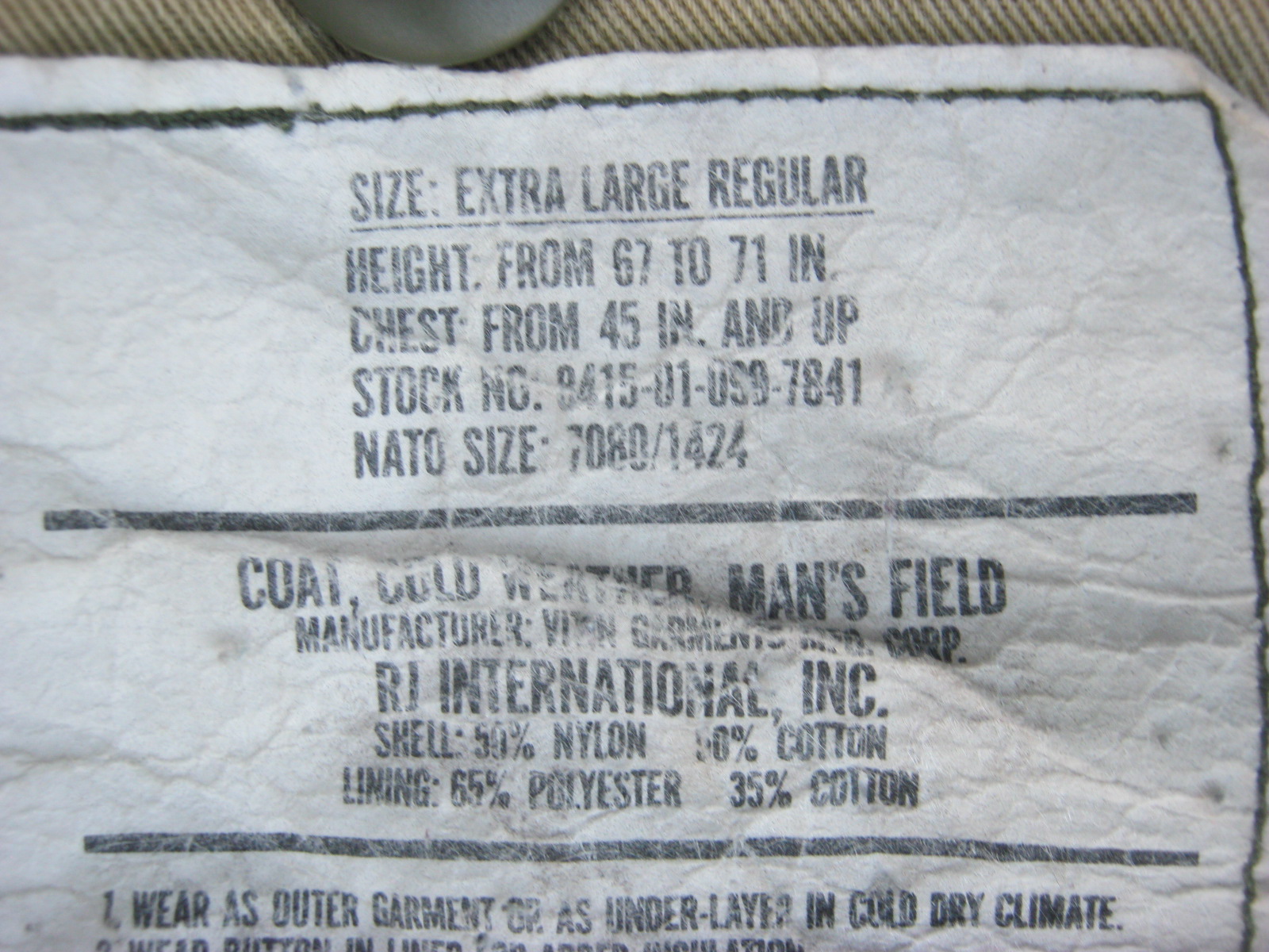 ขายแล้ว เสื้อทหารM65 ลาย woodland M65W8763XLR