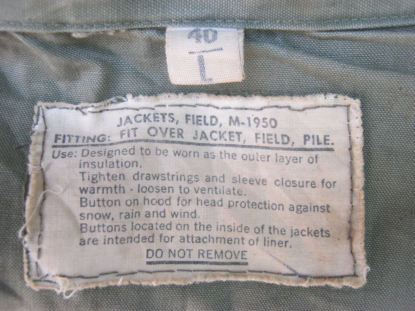 ขายแล้ว M1950 เสื้อทหาร สหรัฐ สงครามเกาหลี