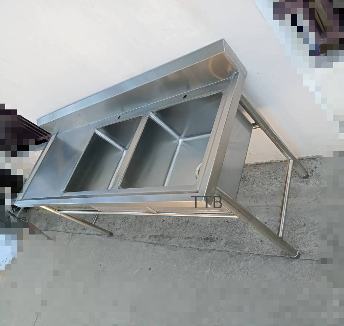 ซิงค์ล้างจานสแตนเลส 2 หลุมลึกพิเศษที่พักจาน รุ่น: SWSCD-186580HL