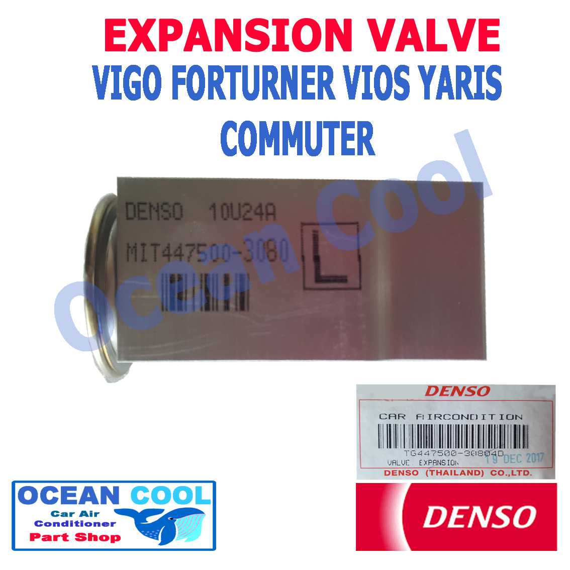 วาล์ว วีโก้ , ฟอร์จูนเนอร์ , วีออส , ยาริส , คอมมิวเตอร์ , แคมรี่ ACV40 , 41 EV0010 Denso รหัส TG447500-30804D EXPANSION VALVE VIGO FORTURNER VIOS YARIS COMMUTER CAMRY วาวล์ บล็อค