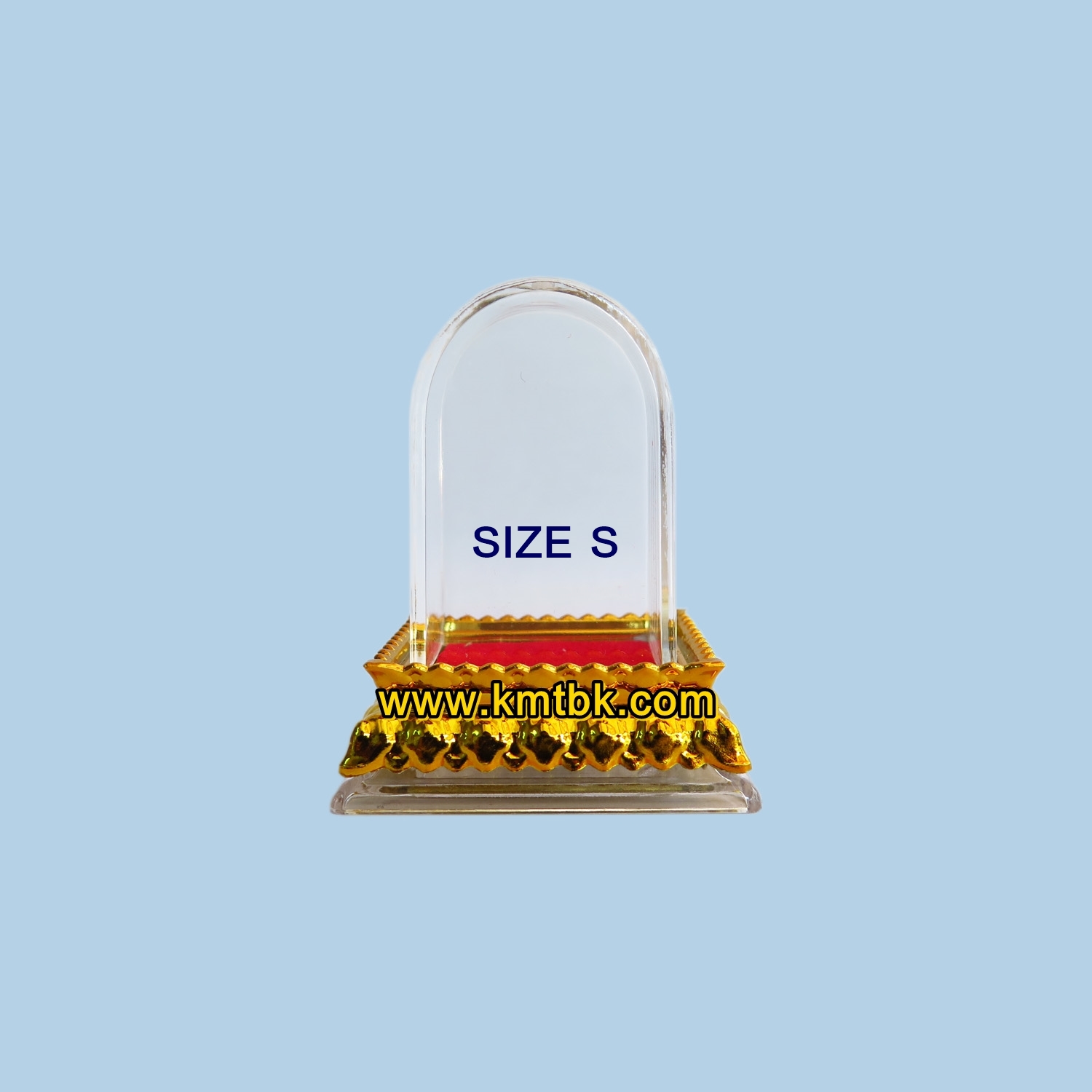 ครอบพระ ฐานครอบพระ ฐานวางพระ ฐานทรงดอกบัว สีทอง Size S ขนาด สูง 6ซม. (สำหรับวางพระ วัตถุมงคล หน้ารถ,หิ้งพระ)