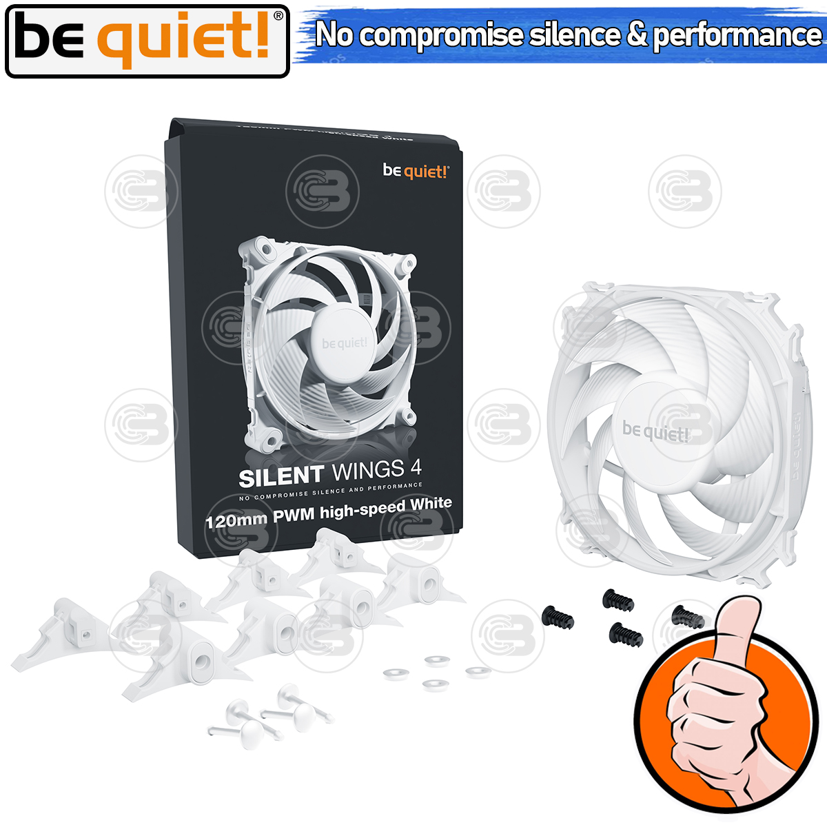 [CoolBlasterThai] Be Quiet Silent Wings 4 120 White PWM high-speed PC Fan Case (BL115) ประกัน 5 ปี