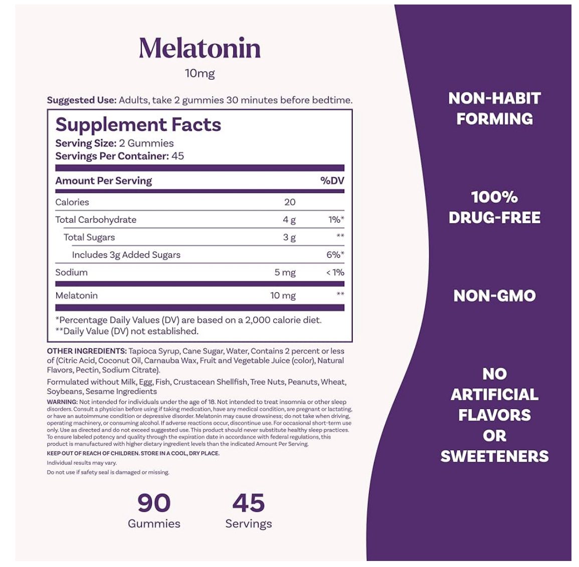 (แพ็คเก็จใหม่ 2025) Natrol Gummies Melatonin Strawberry 10 mg. บรรจุ 90 ชิ้น เยลลี่เมลาโทนิน ช่วยในการนอนหลับ (1กระปุก)