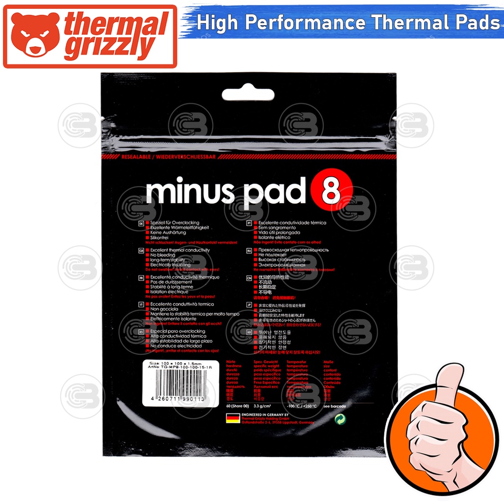 [CoolBlasterThai] Thermal Grizzly MINUS PAD 8 Thermal Pad 100x100 /1.5 mm./8 W/mK