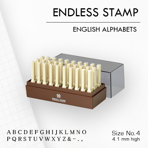 SANBY ตรายางประกอบได้ ชุดอักษรอังกฤษ 30 ตัว #4 (ขนาดอักษร 4.1 มม.) ENDLESS STAMP Size No.4 (EN-E4)