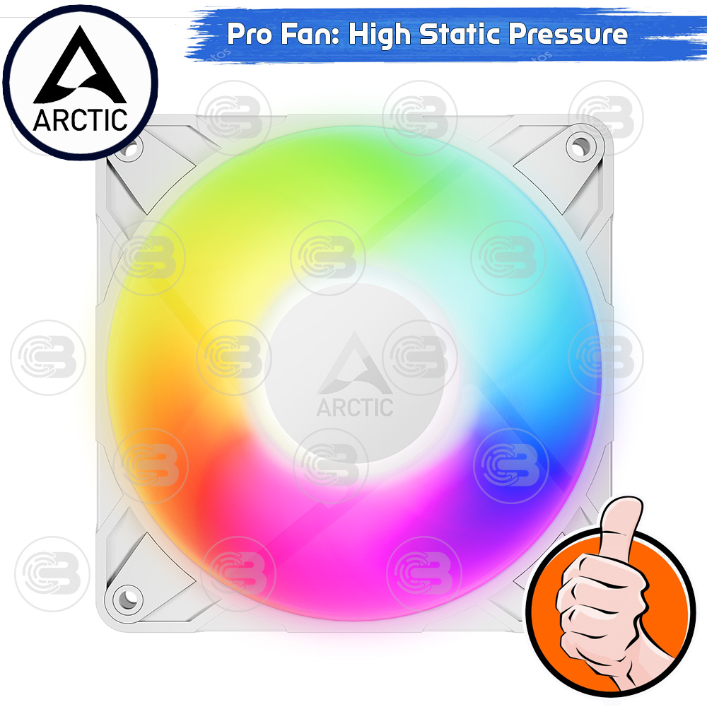 [CoolBlasterThai] ARCTIC P12 PRO A-RGB PST White 0dB (size 120 mm.) X3 Value Pack PC Fan Case ประกัน 6 ปี