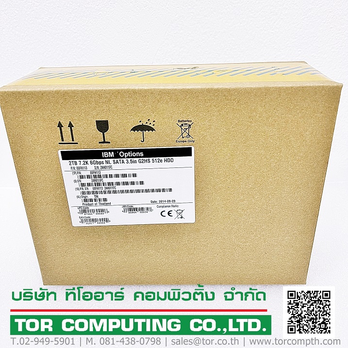 NEW IBM 00FN113, 00FN114 [TorCompTH Thailand ขาย จำหน่าย ราคา] IBM 2TB 7.2K 6Gb NL SATA 3.5in G2HS 512e HDD with Tray for x3550 M5/x3500 M5/x3650 M5