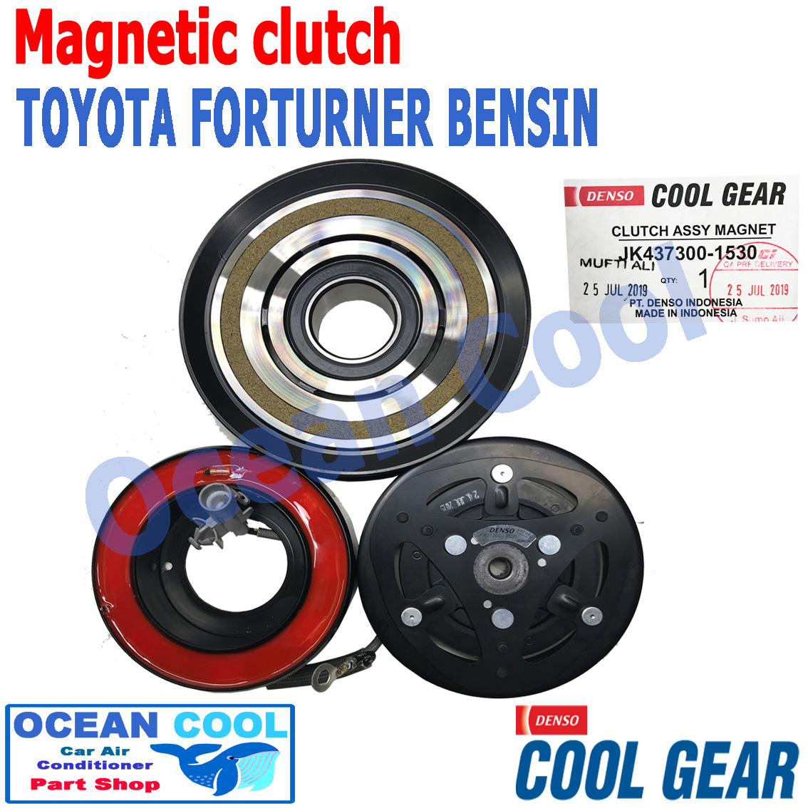 คลัชคอมแอร์ โตโยต้า ฟอร์จูนเนอร์ เบนซิน 2.7 ปี 2005 - 2007 MGC0028 มี เทอร์โม ฟิวส์ อินโนวา เบนซิน 2.0 ปี 2004 Cool Gear แท้ JK437300-1530 Toyota Fortuner Bensin Toyota Innova มูเล่คลัช คลัชคอม