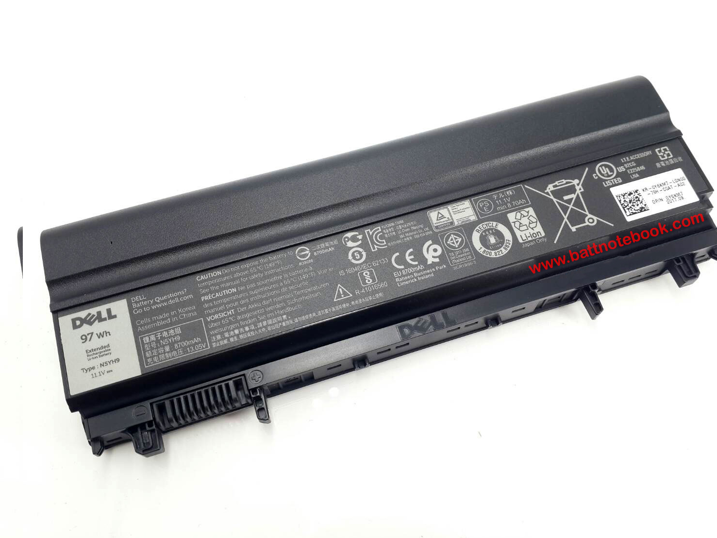 Battery DELL Latitude E5440 97Whr N5YH9 แบตเตอรี่โน๊ตบุ๊ค DELL Latitude E5440 แบตแท้ ตรงรุ่น ตรงสเปค รับประกันศูนย์ Dell Thailand ราคา พิเศษ
