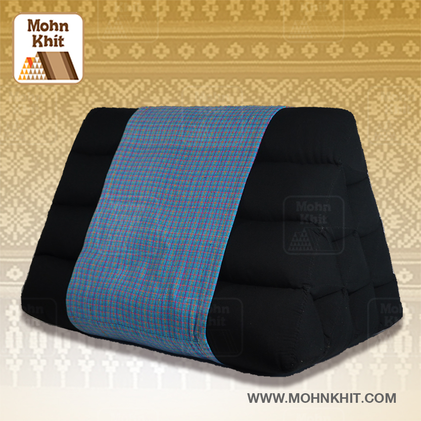หมอนสามเหลี่ยม10ช่องจัมโบ้และคาดผ้าฝ้ายทอ 55cmx38cmx40cm// Thai Tri-angle Cotton kapok Traditional Floor Cushions.