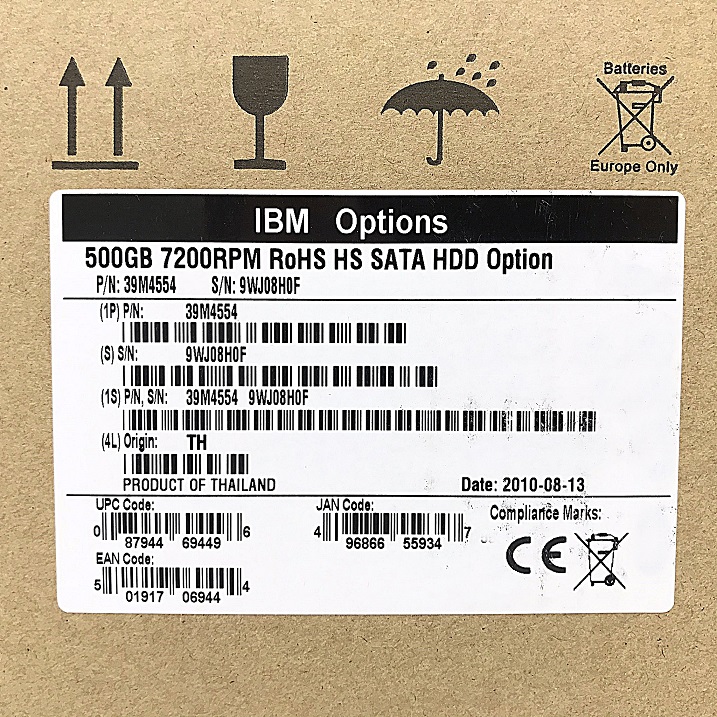 NEW, IBM 39M4554, 39M4557, FC4610 [TorCompTH Thailand - ขาย จำหน่าย ราคา] IBM 500GB 7.2K 3Gb SATA E-DDM for DS4700 EXP810
