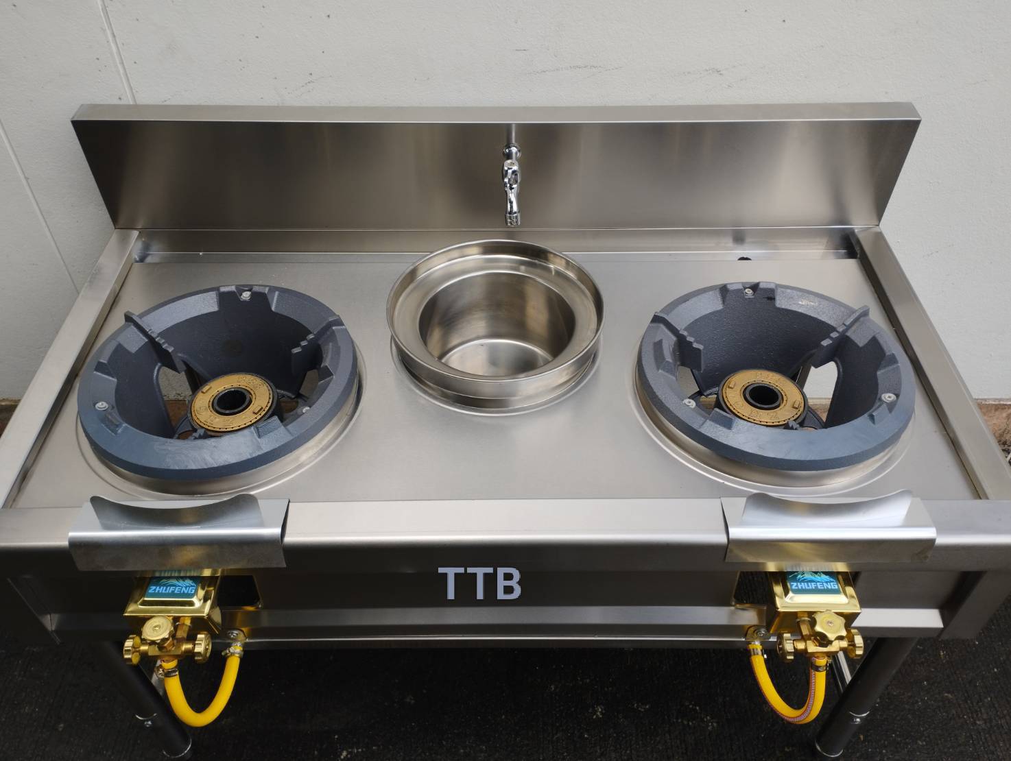 เตาแรงดันสแตนเลสหัวดำ super turbo แบบ 2 หัว