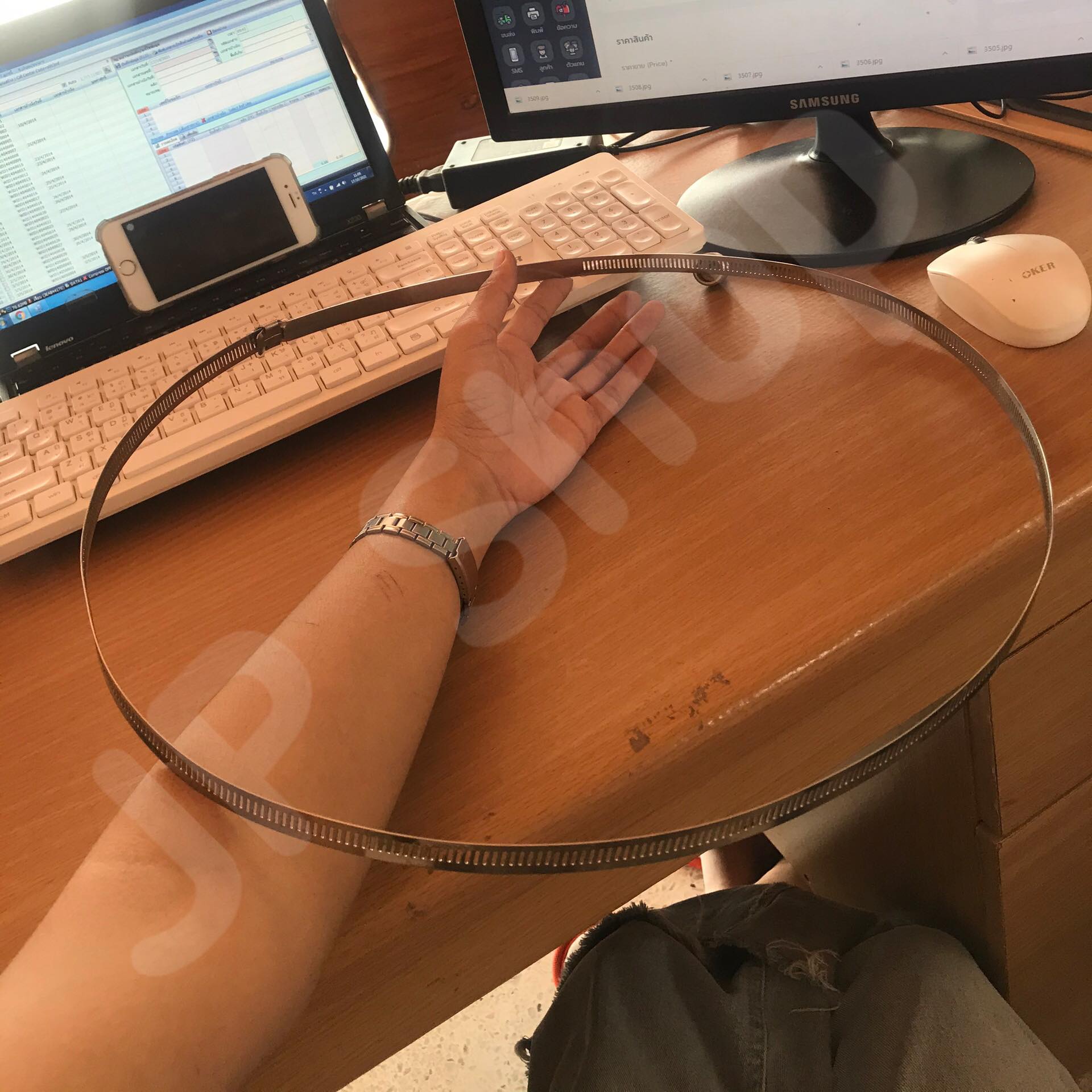 ปลอกรัดเส้นผ่านศูนย์กลาง400 (12 มม.) แคลมป์รัดท่อสแตนเลส 304 #00400