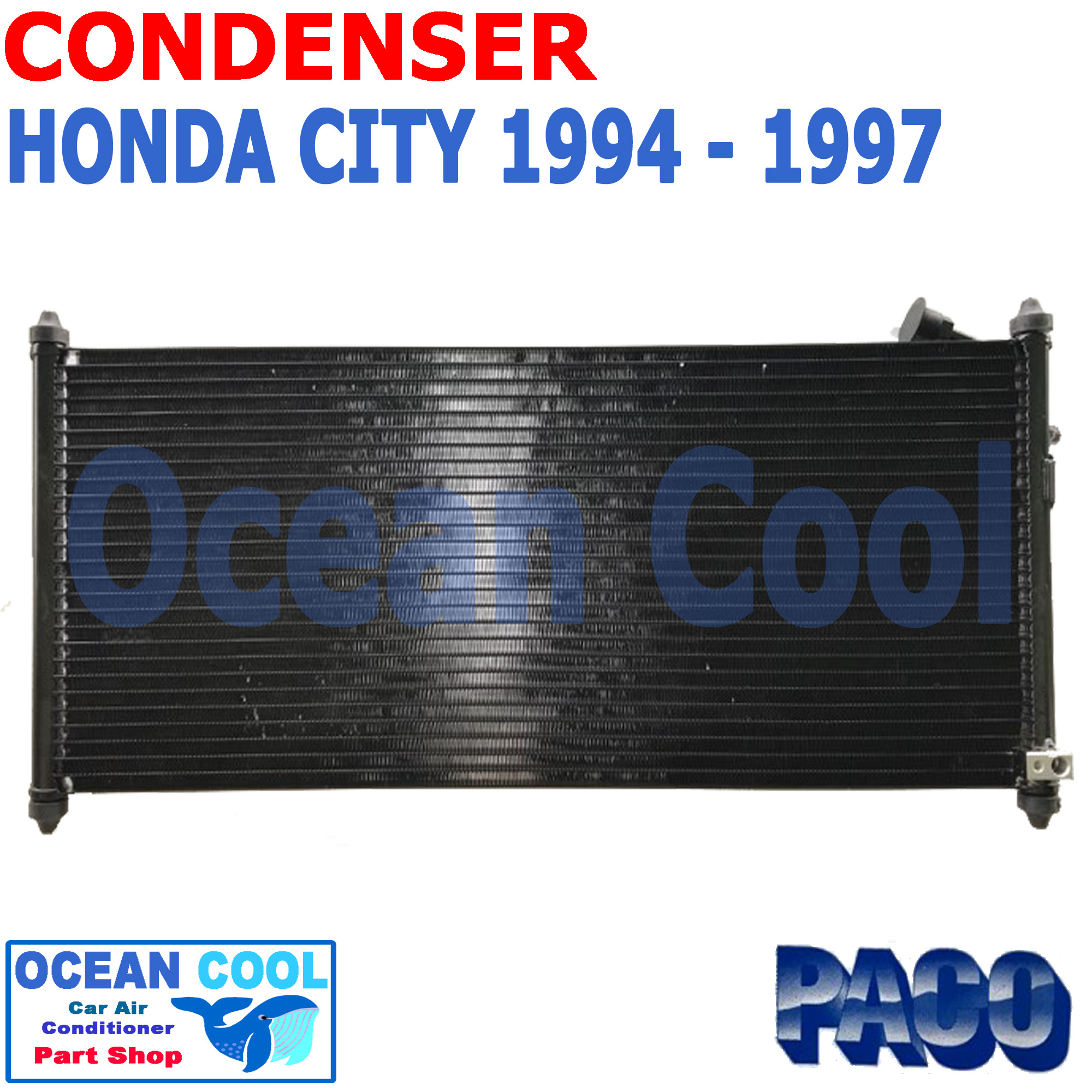 แผงแอร์ ซิตี้ 1994 - 1997 CD0077 CONDENSER HONDA CITY PL3923 คอนเดนเซอร์ รังผึ้งแอร์ แผงรังผึ้ง แผงคอยล์ร้อน ฮอนด้า ซิตี พ.ศ. 2537 ถึง 2540 Ocean cool อะไหล่ แอร์ รถยนต์