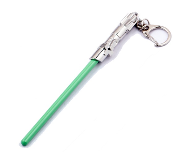 พวงกุญแจ Lightsaber สีเขียว ด้ามเงิน - Star Wars Keychain