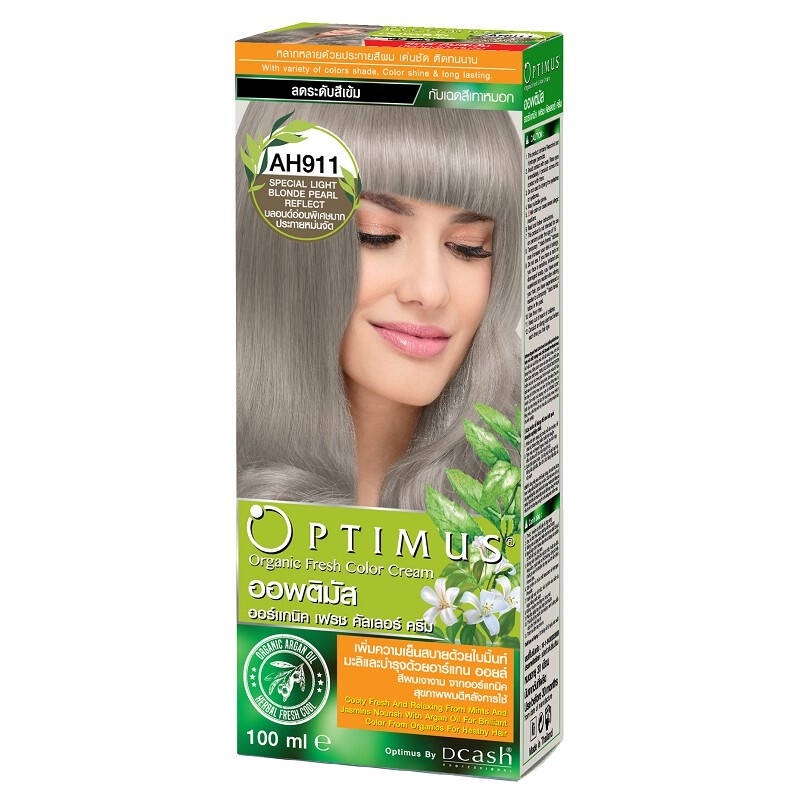 แท้พร้อมส่ง○ [สีบลอนด์อ่อนพิเศษมากประกายหม่นจัด] Dcash ดีแคช ออพติมัส คัลเลอร์ ครีม 100ml [AH911] #ย้อมสีผม