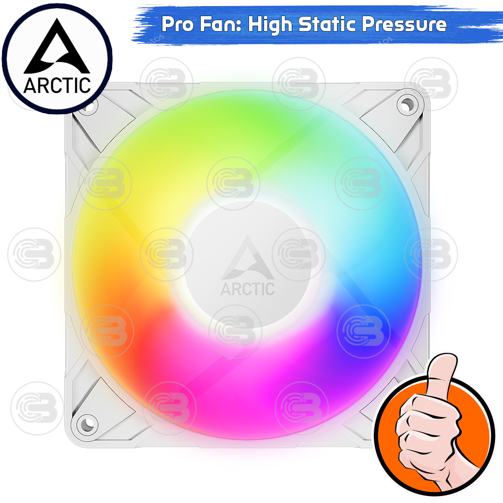 [CoolBlasterThai] ARCTIC P12 PRO A-RGB PST White 0dB (size 120 mm.) PC Fan Case ประกัน 6 ปี