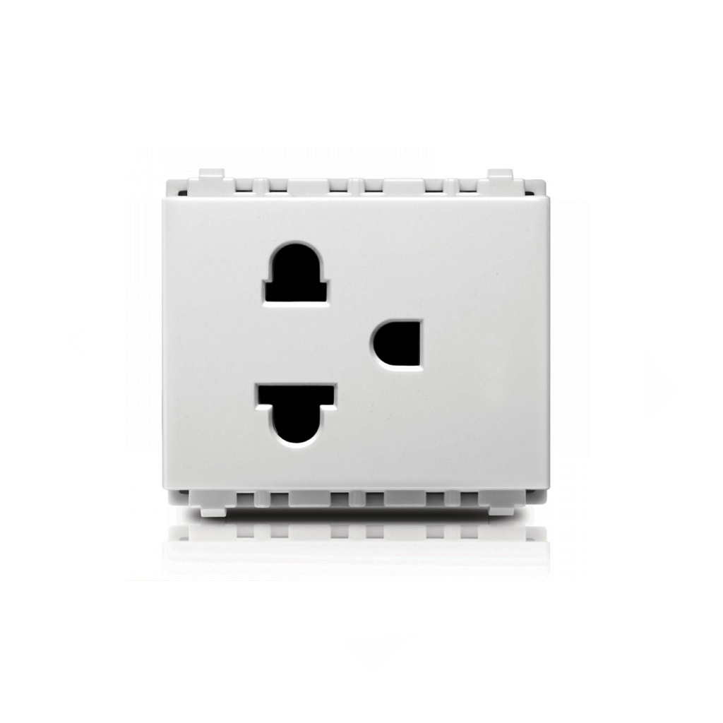 เต้ารับเดี่ยว แบบมีกราวด์ ฟิลิปส์ รุ่นลีฟ LeafStyle Simplex 2P+E US-EU socket PHILIPS