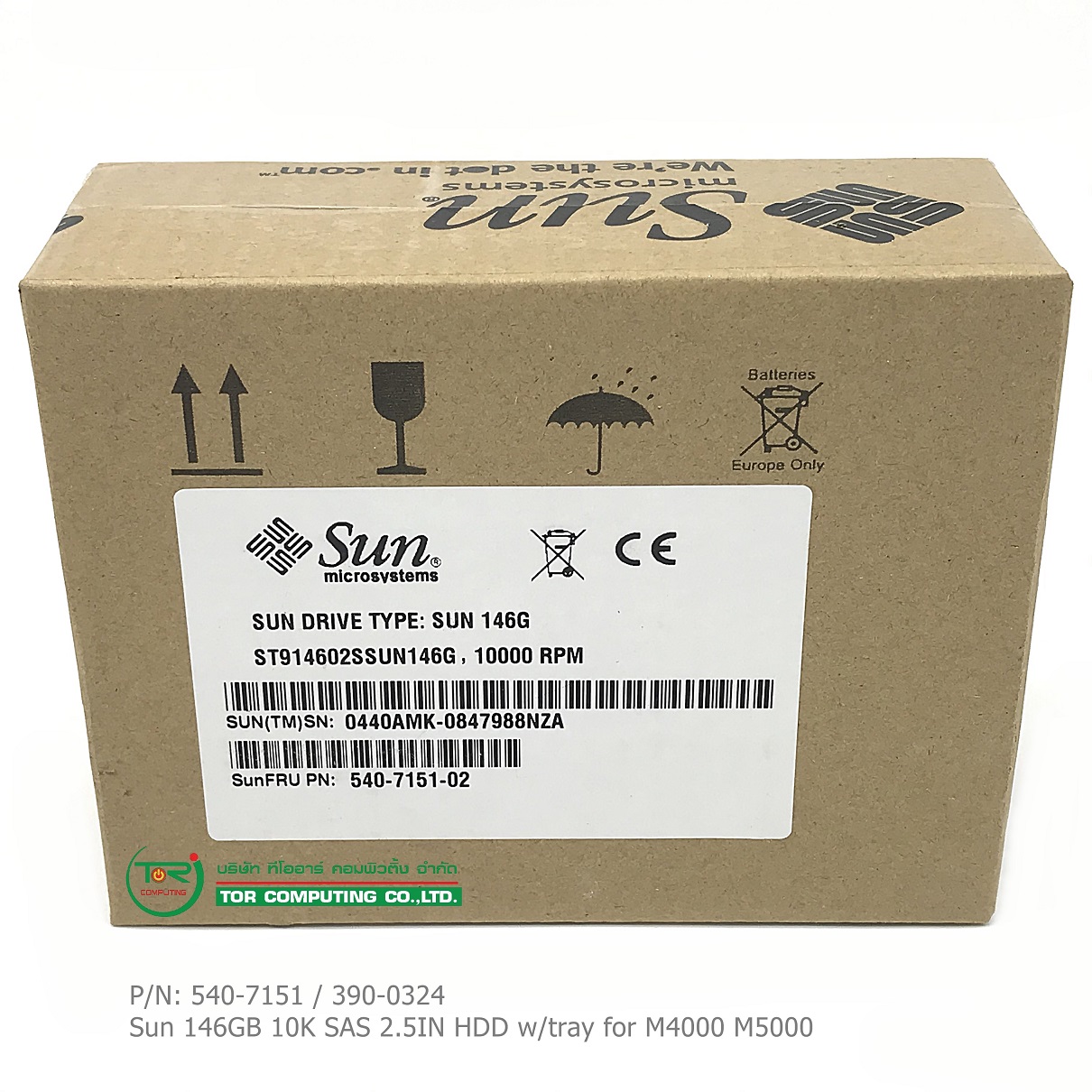 NEW, Sun 540-7151 [TorCompTH Thailand ขาย จำหน่าย ราคา] Sun 540-7151 390-0324 Sun 146GB 10K SAS 2.5in Disk Assembly with 1 bracket (refurbished)