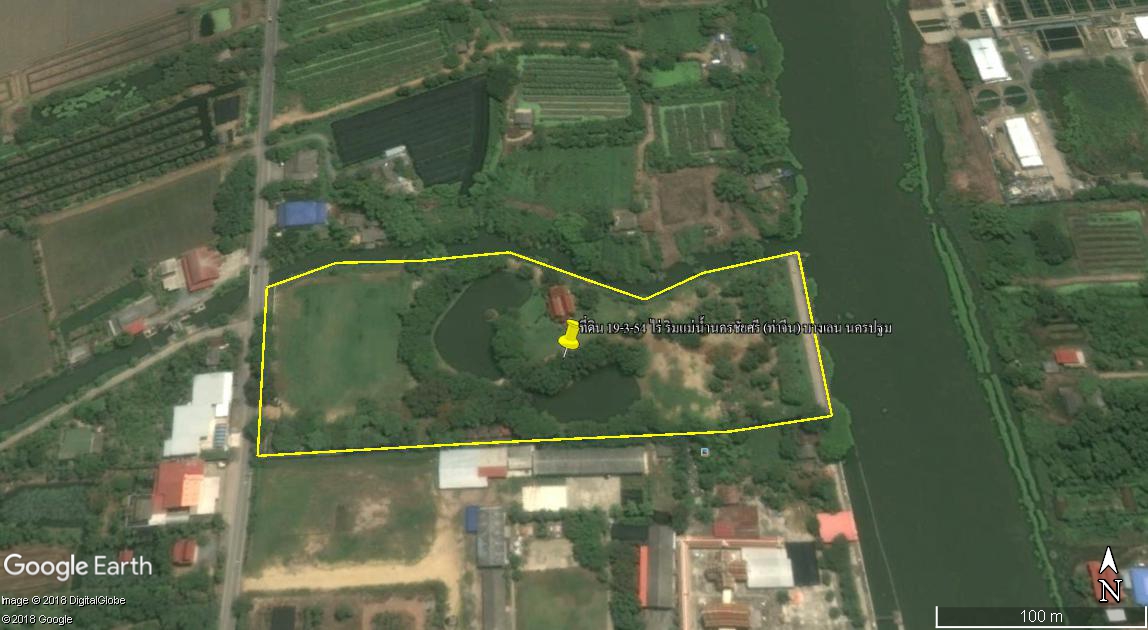 ขายที่ดิน 19-3-54 ไร่ ริมแม่น้ำนครชัยศรี (ท่าจีน) บางเลน นครปฐม พร้อมบ้านใหญ่ 1 หลัง และบ้านเล็ก 3 หลัง สไตล์รีสอร์ท