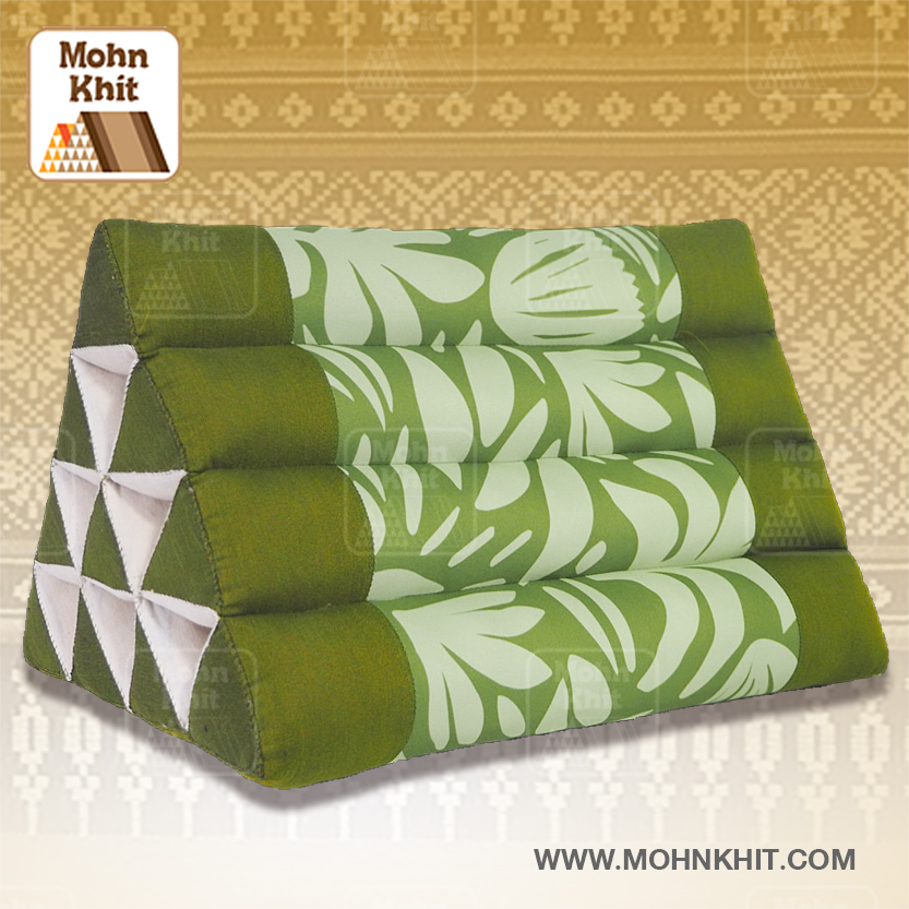 หมอนสามเหลี่ยม10ช่อง50x28x30Cm.Decorate design Triangle kapok 100%Traditional Floor Cushions 10 holes.