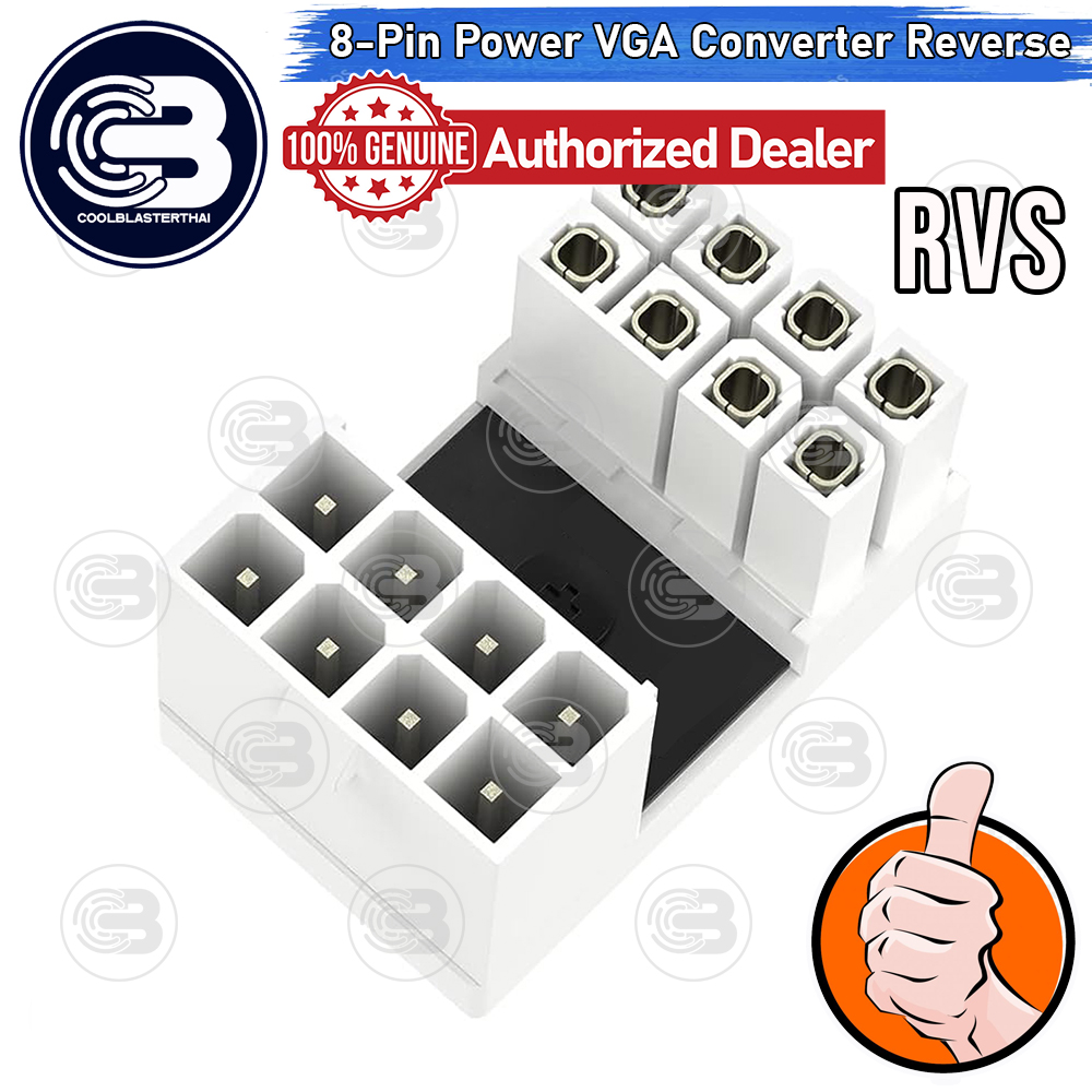 [CoolBlasterThai] Cable Management GPU 8 Pin U-TURN 180 Degree Connector (REVERSE) WHITE
