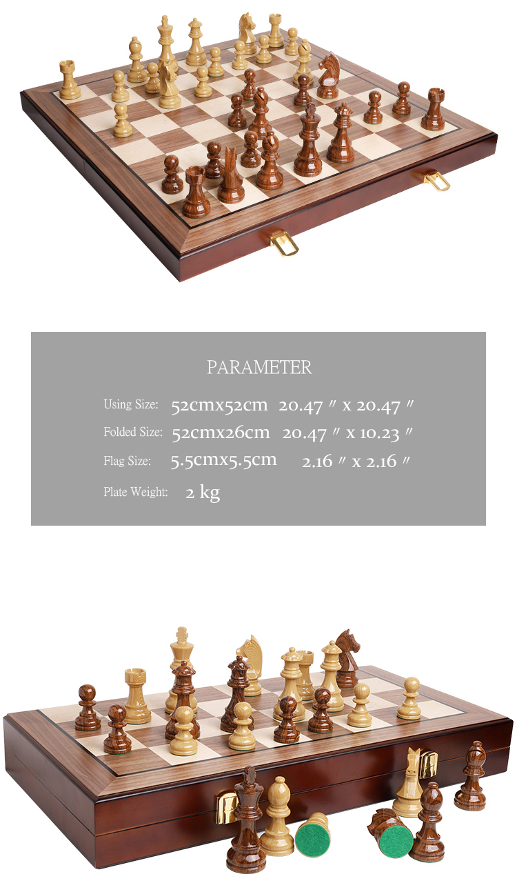 ชุดหมากรุกสากลไม้ German Knight Staunton Wooden Chess Set 3