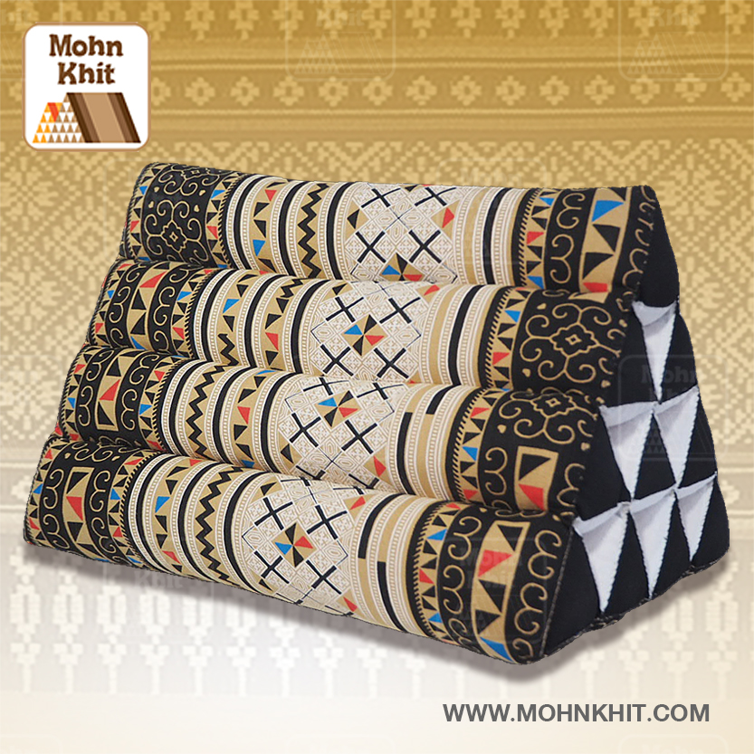 หมอนสามเหลี่ยม10ช่อง 50x28x30Cm.Decorate design Triangle kapok Traditional Floor Cushions 10 holes.