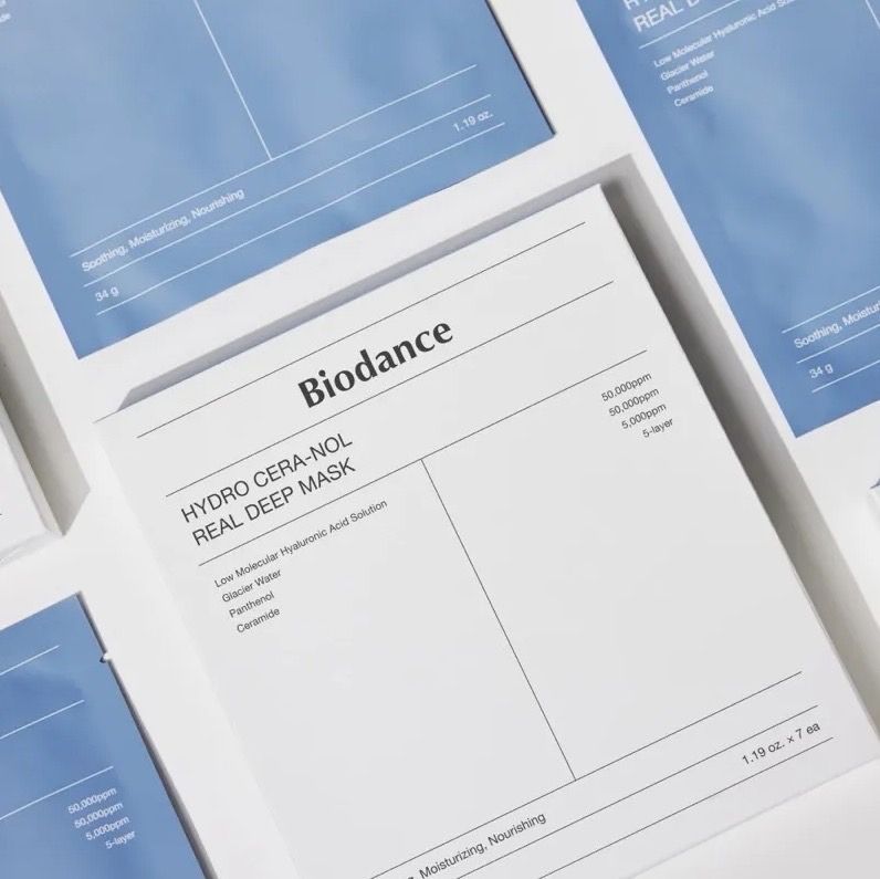Biodance Hydro Cera-Nol Real Deep Mask 1กล่อง/4แผ่น สูตรสีฟ้า