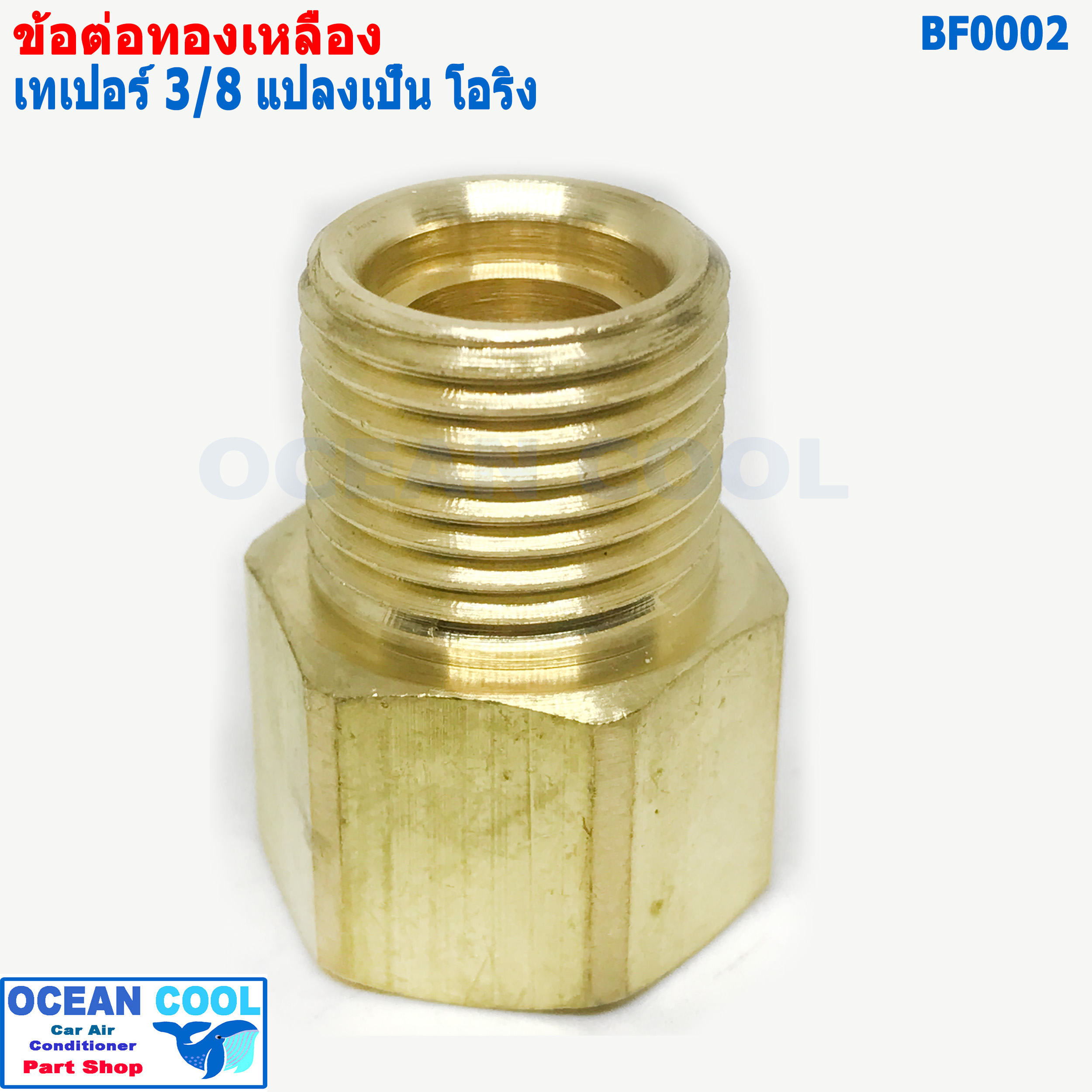 ข้อทด โอริง 3/8 แปลง จาก เทเปอร์ เป็น โอริง BF0002 brass fitting 3/8 Taper to Oring ข้อทด ทองเหลือง ข้อทดแฟร์ ข้อต่อทองเหลือง