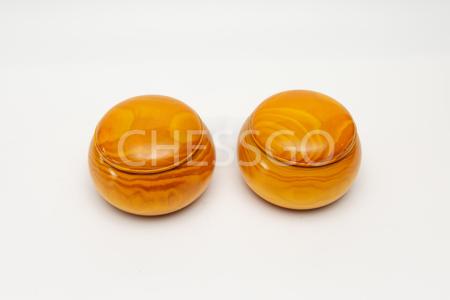 ชุดหมากล้อมไม้Torreya19เส้น(กระดาน6cm/เม็ดหินนูน2ด้าน/โถไม้yellow spruce)