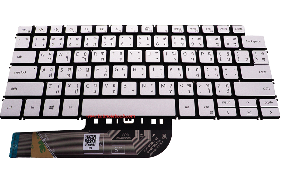 คีย์บอร์ด โน๊ตบุ๊ค Dell Inspiron 7490 อะไหล่แท้ สีเงิน แป้นพิมพ์ ไทย-อังกฤษ ราคา พิเศษ ตรงรุ่น ตรงสเปค ประกันศูนย์ Dell Thailand