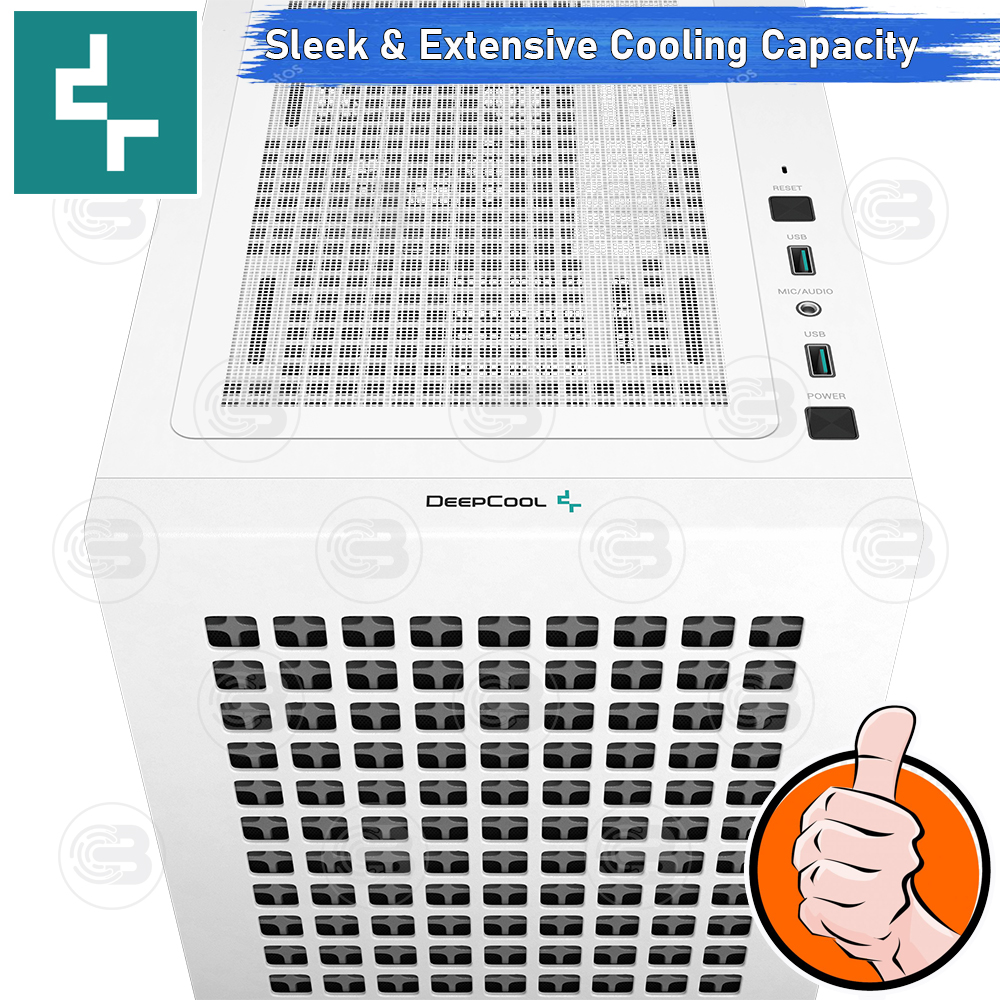 [CoolBlasterThai] DEEPCOOL CH370 WH Micro-ATX High-Airflow PC Case WHITE ประกัน 1 ปี