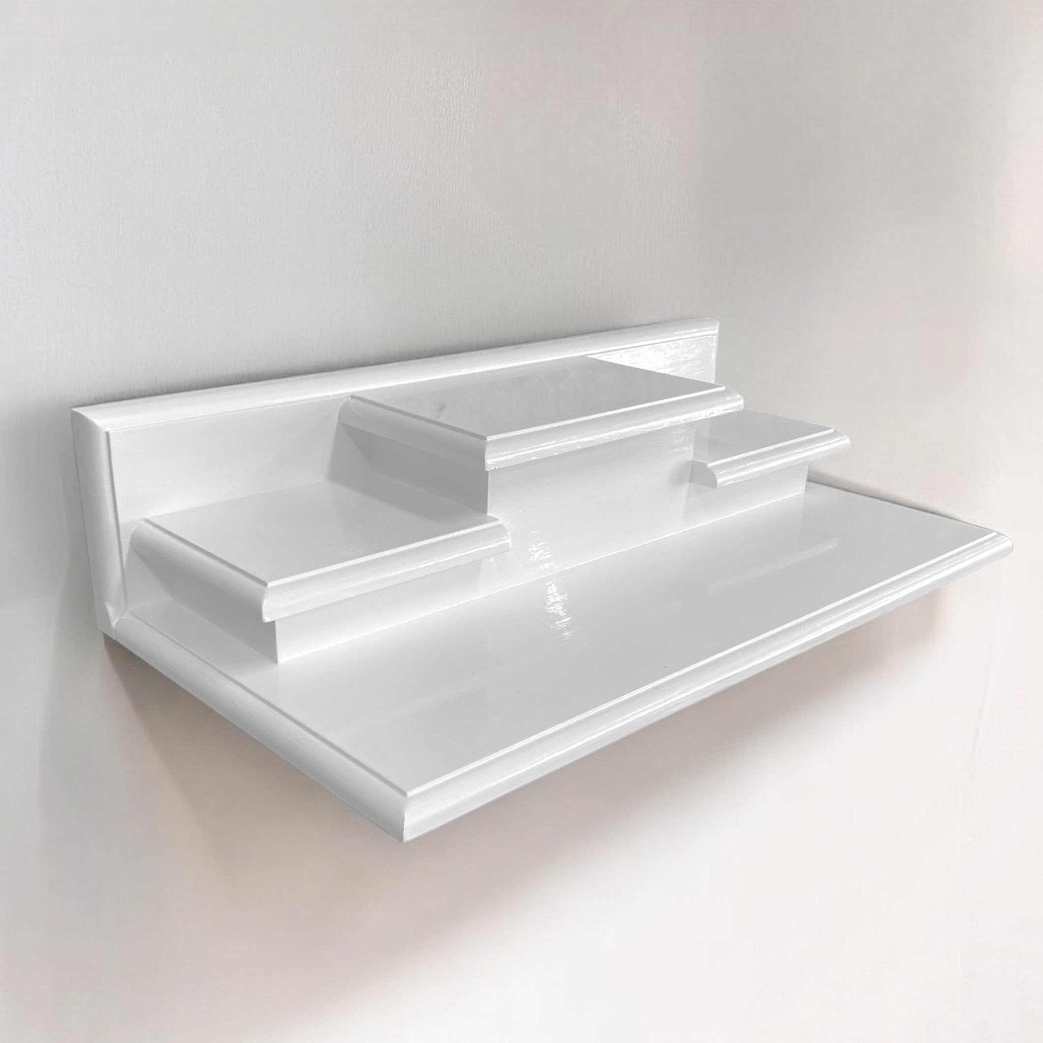 หิ้งพระขั้นบันได 3 ขั้น สีขาว