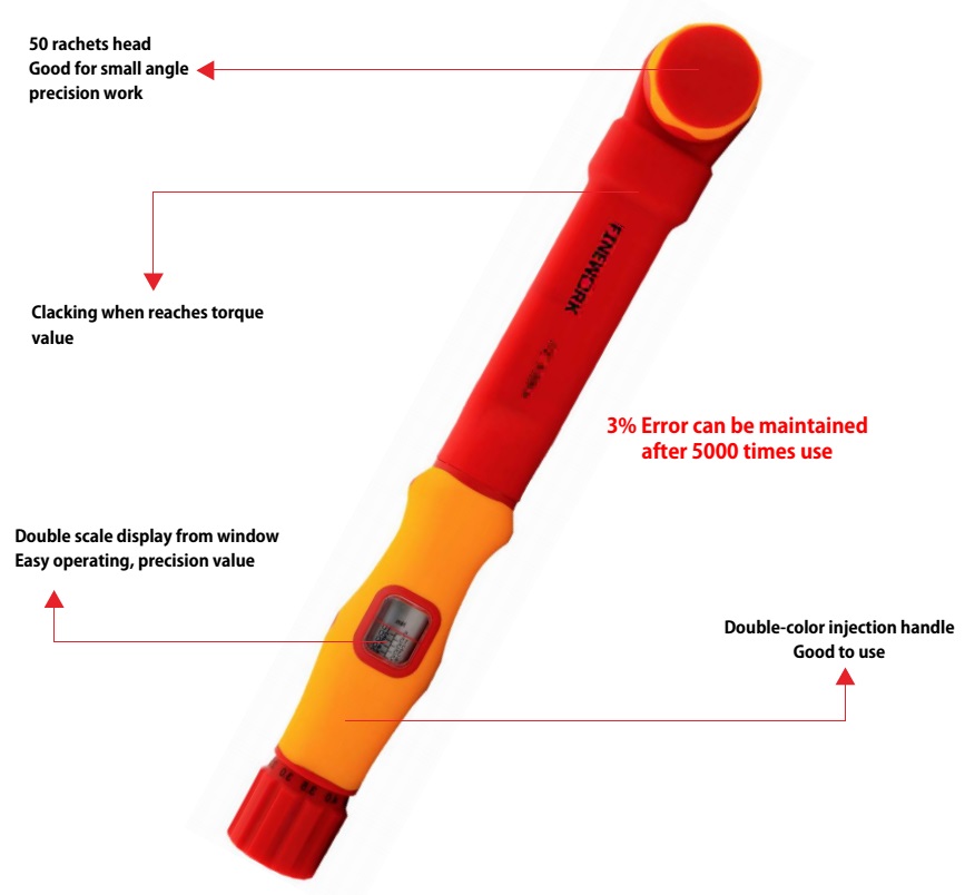 Insulated Torque Wrench 1/2" 10-50Nm 300mm.