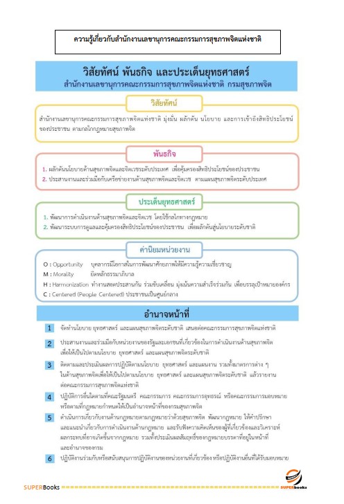 แนวข้อสอบ นักวิเคราะห์นโยบายและแผน สำนักงานเลขานุการคณะกรรมการสุขภาพจิตแห่งชาติ