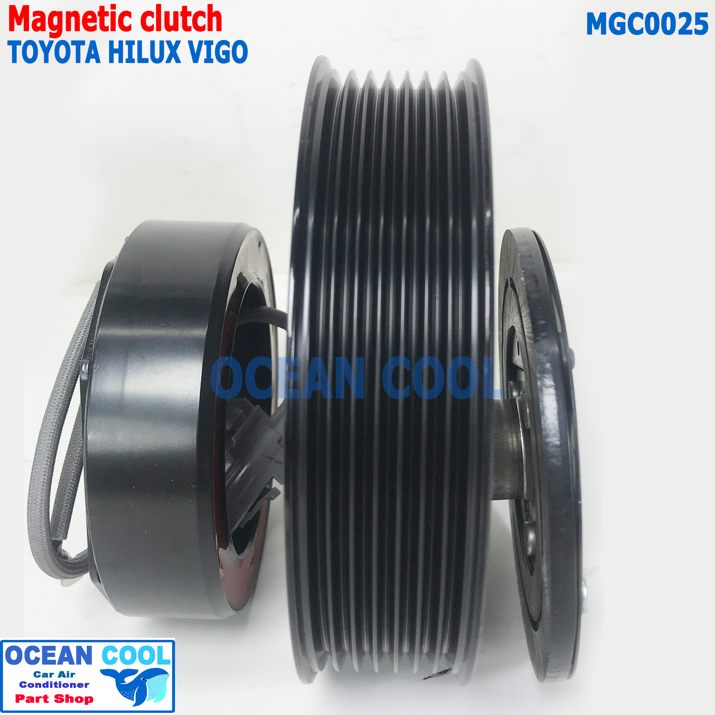 คลัชคอมแอร์ โตโยต้า วีโก้ 2003 - 2014 MGC0025 Cool Gear JK437300-1550 7pk Compressor Clutch for TOYOTA VIGO คอยล์คลัชต์ มีเทอร์โมฟิวส์ป้องกันคอมเพรสเซอร์ล๊อค
