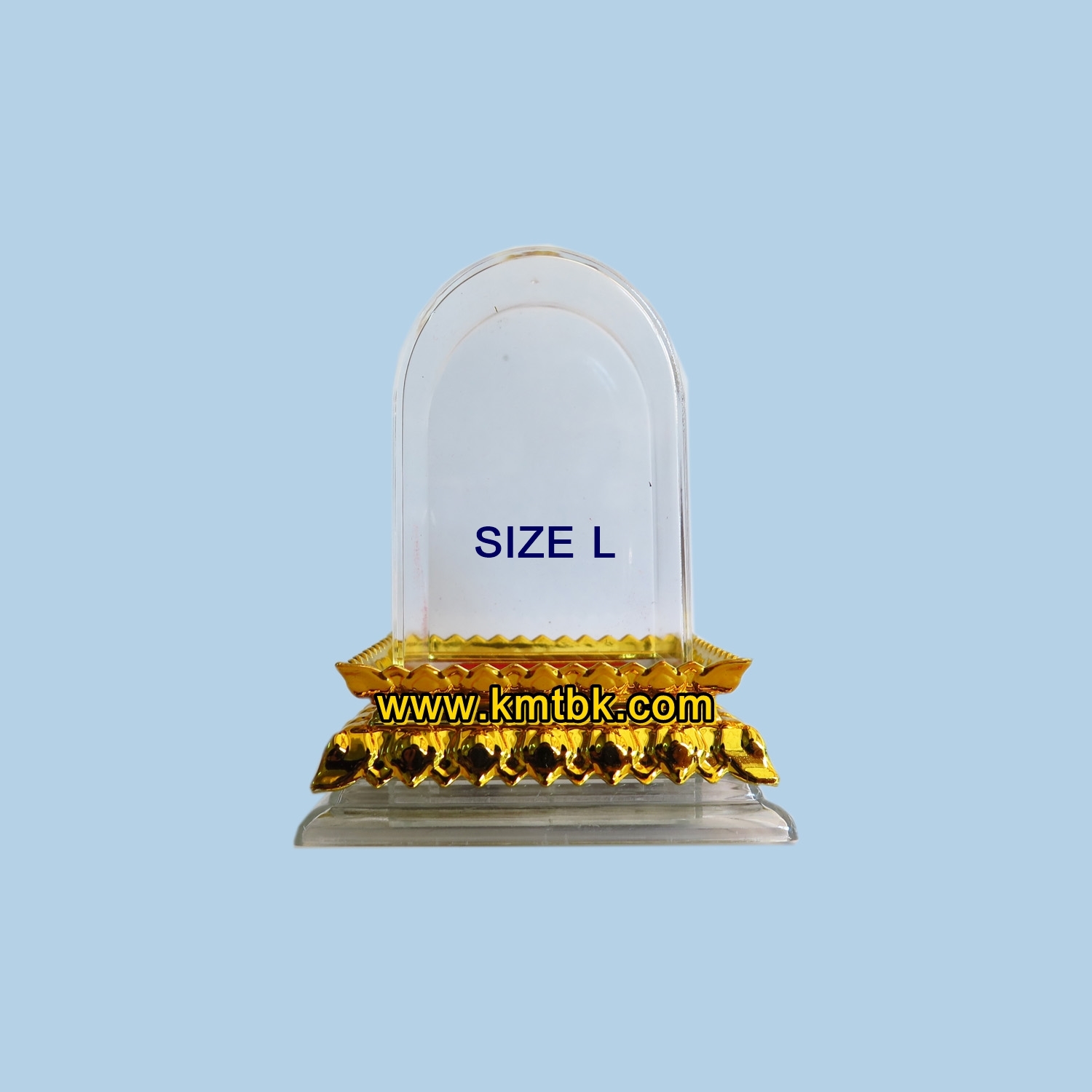 ครอบพระ ฐานครอบพระ ฐานวางพระ ฐานทรงดอกบัว สีทอง Size L ขนาด สูง 10.5ซม. (สำหรับวางพระ วัตถุมงคล หน้ารถ,หิ้งพระ)
