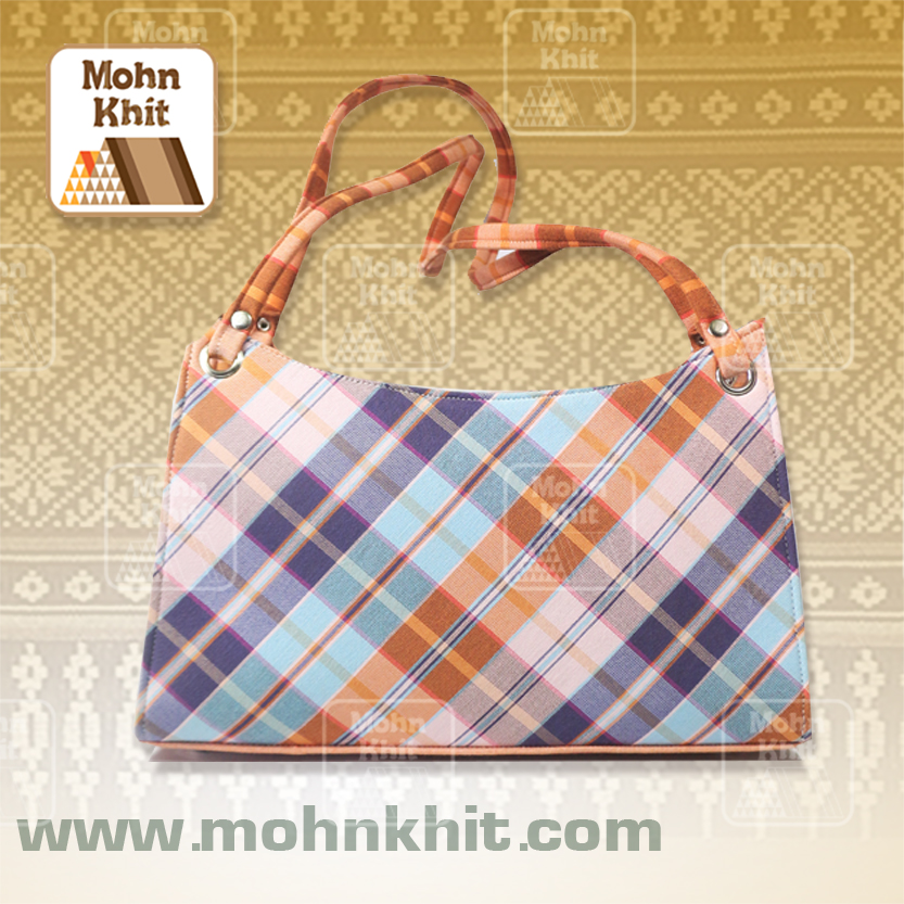 กระเป๋าผ้าทอขาวม้า กระเป๋าถือ กระเป๋าหิ้ว 11x27x16 Cm//Khit Bag, Tote Bag, Tote Bag